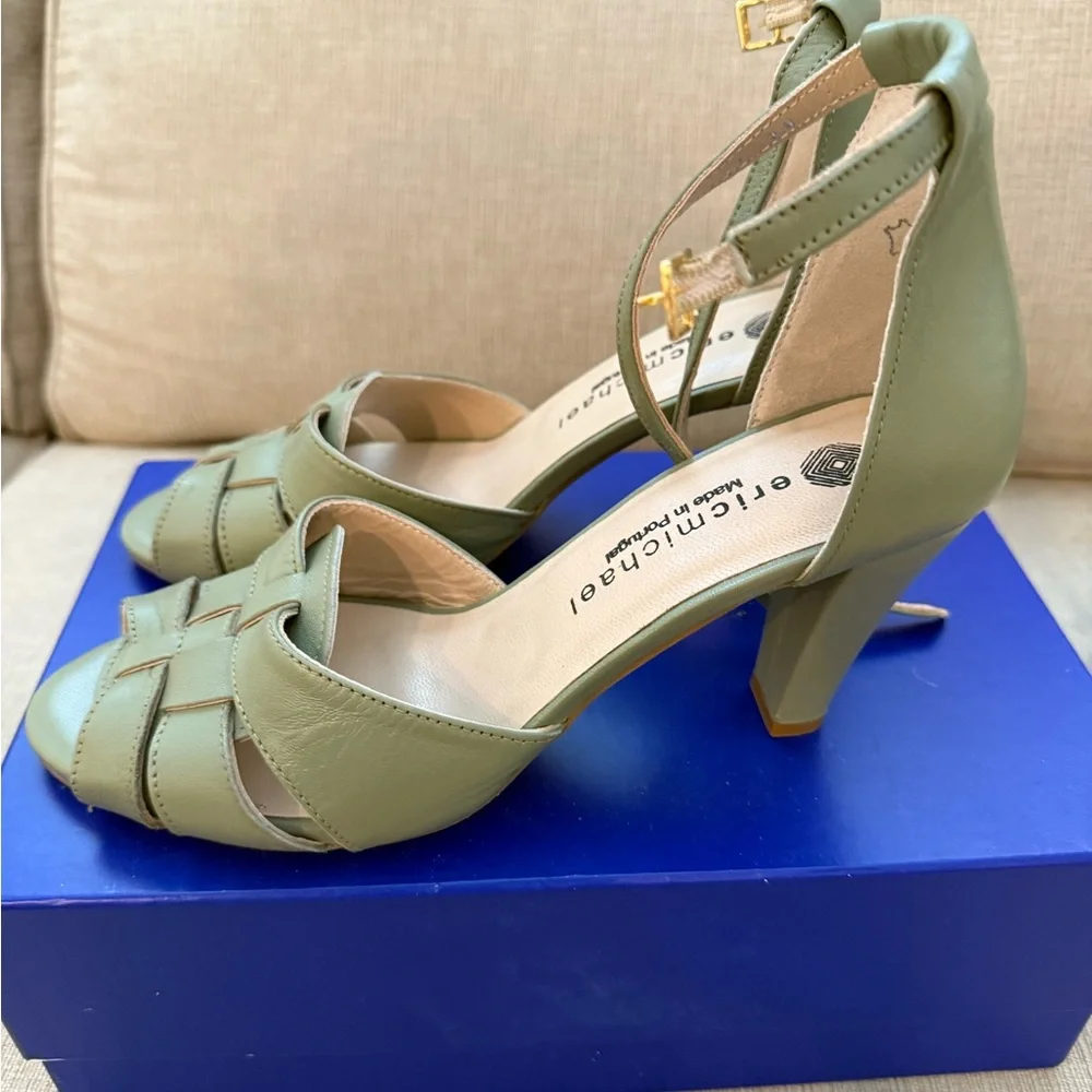 Eric Michael Women's Sage Green Heels - Picture 6 of 7
